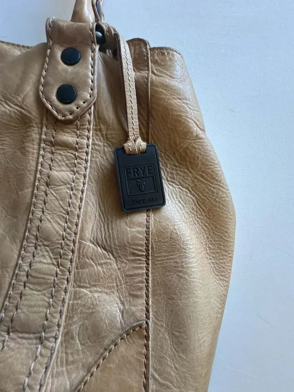 Frye Melissa Tan Leather Hobo Shoulder Bag